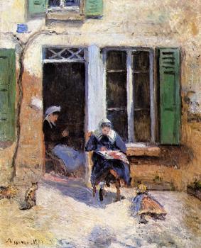卡米耶 畢沙羅 Woman and Child Doing Needlework 卡米耶 畢沙羅 Woman and Child Doing Needlework